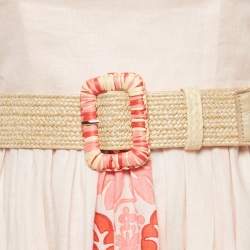 Pre Owned فستان زيمرمان ماكسي بدون حمالات زهري بطبعة زهور مقاس صغير