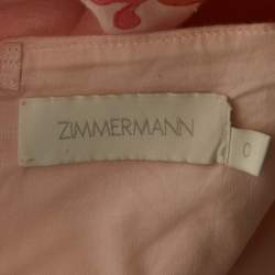 Pre Owned فستان زيمرمان ماكسي بدون حمالات زهري بطبعة زهور مقاس صغير