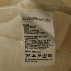 مملوكة مسبقًا Zimmermann Off-White Floral Print Ramie Tiered Midi Dress L