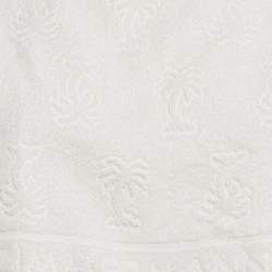 Pre Owned Zimmermann White Palm Tree Terry Cotton Fringed Crop Top M