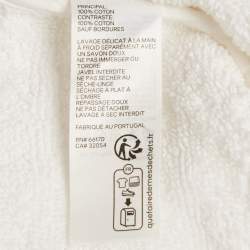 Pre Owned Zimmermann White Palm Tree Terry Cotton Fringed Crop Top M