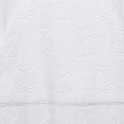 Pre Owned Zimmermann White Palm Tree Terry Cotton Fringed Kaftan Dress M