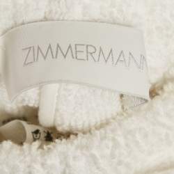 Pre Owned Zimmermann White White Palm Tree Terry Cotton Fringed Shorts M