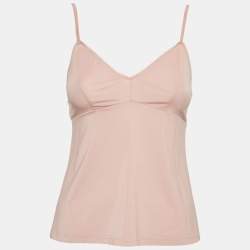 Pre Owned Zimmermann Pink Linen Blend Bow Detail Blouse M
