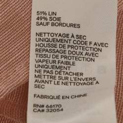 Pre Owned Zimmermann Pink Linen Blend Bow Detail Blouse M