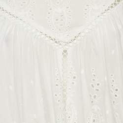 Pre Owned Zimmermann White Cotton Broderie Anglaise A-Line Dress M