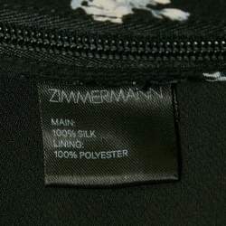 Pre Owned Zimmermann Black Floral Print Silk Lace Trim Jumpsuit M