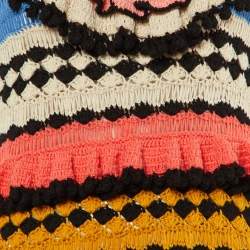 Pre Owned Zimmermann Multicolor Crochet Knit Tiered Dress L