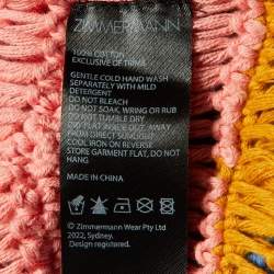 Pre Owned Zimmermann Multicolor Crochet Knit Tiered Dress L