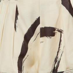 Zimmermann Cream Printed Silk Pleated Shorts M