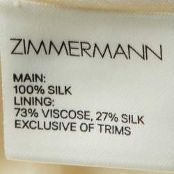 Zimmermann Cream Printed Silk Pleated Shorts M