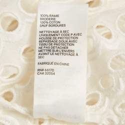 Pre Owned Zimmermann White Broderie Anglaise Cotton Belted Maxi Dress M