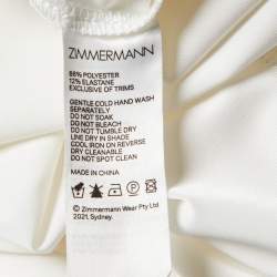 Pre Owned Zimmermann Ivory Embroidered Ramie Midi Dress M