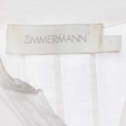 Pre Owned Zimmermann Ivory Embroidered Ramie Midi Dress M