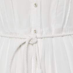 Pre Owned Zimmermann Ivory Embroidered Ramie Midi Dress M