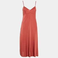 Pre Owned Zimmermann Brown Swiss Dots Plisse Espionage Midi Dress M