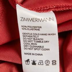 Pre Owned Zimmermann Brown Swiss Dots Plisse Espionage Midi Dress M