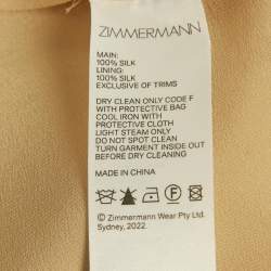 Pre Owned Zimmermann Blue Floral Print Silk Tama Bralette and Maxi Skirt Set M 