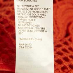 Pre Owned Zimmermann Orange Broderie Anglaise Silk Brightside Palm Gown M