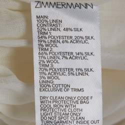 Pre Owned Zimmermann White Floral Applique Linen Tiered Mini Skirt S