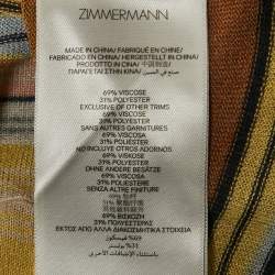 Pre Owned Zimmermann Multicolor Striped Circle Knit Skirt & Top Set L