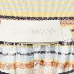 Pre Owned Zimmermann Multicolor Striped Circle Knit Skirt & Top Set L