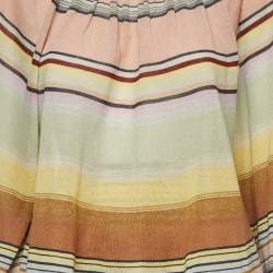 Pre Owned Zimmermann Multicolor Striped Circle Knit Skirt & Top Set L