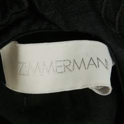 Pre Owned Zimmermann Black Broderie Anglaise Cut-Out Tie-Up Detail Mini Dress S