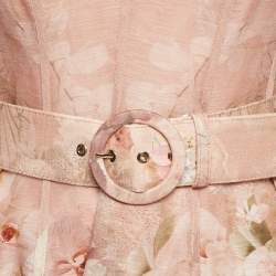 Pre Owned فستان ميني زيمرمان مزيج حرير بطبعة زهور وردي مقاس متوسط (ميديم)