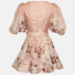 Pre Owned فستان ميني زيمرمان مزيج حرير بطبعة زهور وردي مقاس متوسط (ميديم)