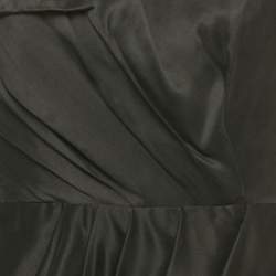 Pre Owned Zimmermann Black Satin One Shoulder Bow Detail Mini Dress M