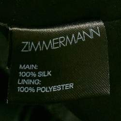 Pre Owned Zimmermann Black Satin One Shoulder Bow Detail Mini Dress M
