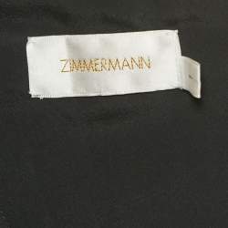 Pre Owned Zimmermann Black Satin One Shoulder Bow Detail Mini Dress M