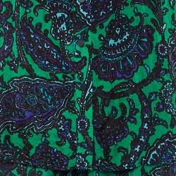 Pre Owned Zimmermann Green Paisley Print Silk Tiggy Shirt & Pants Set M