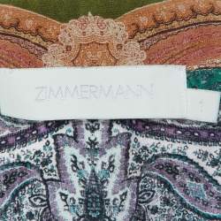 Pre Owned Zimmermann Multicolor Printed Silk Button Front Shirt S