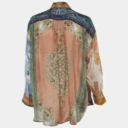 Pre Owned Zimmermann Multicolor Printed Silk Button Front Shirt S