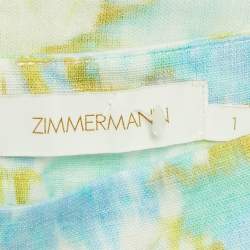Pre Owned Zimmermann Multicolor Printed Linen and Silk Belted Maxi Skirt M