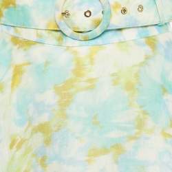 Pre Owned Zimmermann Multicolor Printed Linen and Silk Belted Maxi Skirt M