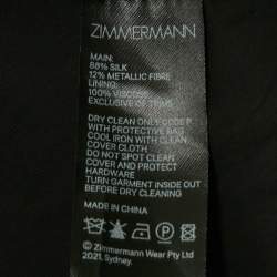 Pre Owned Zimmermann Black Fil Coupe Silk Wrap Midi Dress S