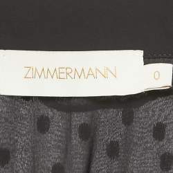 Pre Owned Zimmermann Black Fil Coupe Silk Wrap Midi Dress S