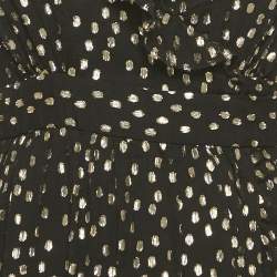 Pre Owned Zimmermann Black Fil Coupe Silk Wrap Midi Dress S