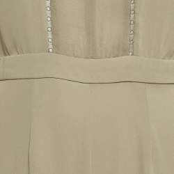 Pre Owned Zimmermann Olive Green Crepe Cutout Detail Long Sleeve Playsuit M