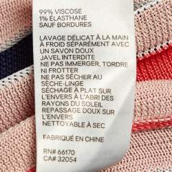 Pre Owned Zimmermann Multicolor Striped Knit Belted Top & Midi Skirt L