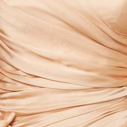 Pre Owned Zimmermann Beige Silk Bow Detail Ruche Short Dress S