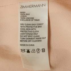 Pre Owned Zimmermann Beige Silk Bow Detail Ruche Short Dress S