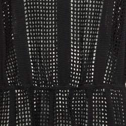 Pre Owned Zimmermann Black Patterned Knit Maxi Dress M