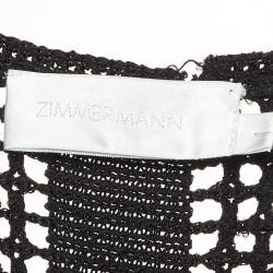 Pre Owned Zimmermann Black Patterned Knit Maxi Dress M