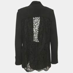 Pre Owned Zimmermann Black Crepe and Lace Asymmetric Blazer M
