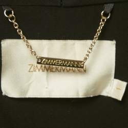 Pre Owned Zimmermann Black Crepe and Lace Asymmetric Blazer M