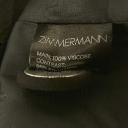 Pre Owned Zimmermann Black Crepe and Lace Asymmetric Blazer M